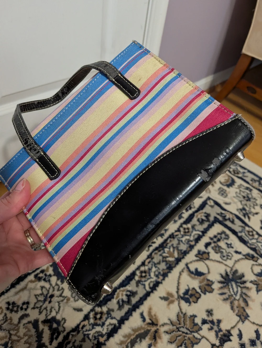 kate spade Multicolor Striped Canvas Tote